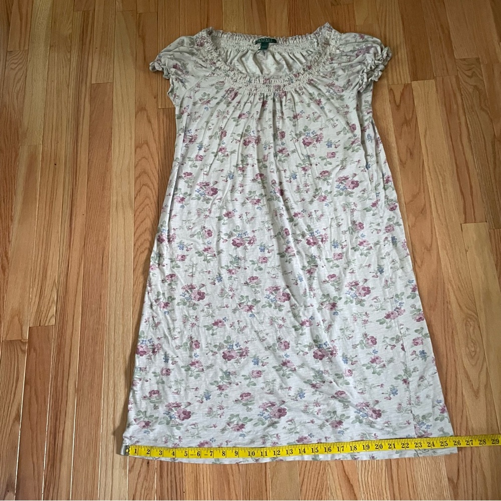 Lauren Ralph Lauren Nightgown Womens Large White Pink Floral Print Cottagecore - Picture 4 of 11